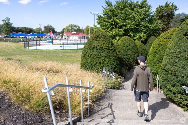 Tuhey Park is a sprawling space with lots of paths throughout.