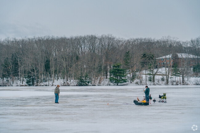 In the winter, locals can head over to Dunn Pond located in the state park for some ice fishing.
