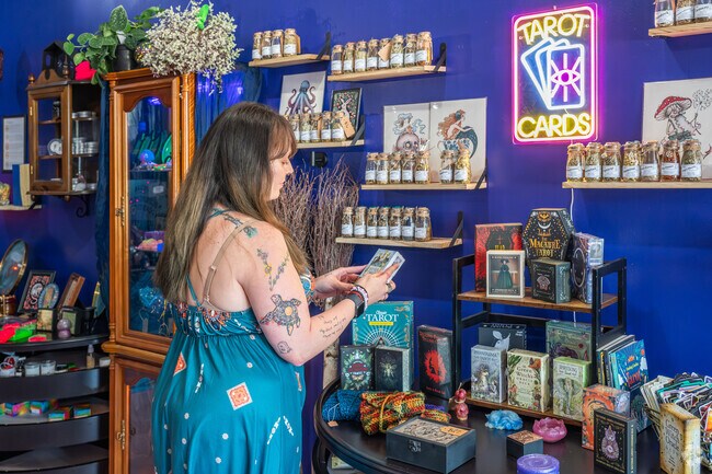 While in the Deming School neighborhood, you can find unique gift ideas at Tides of Tarot.