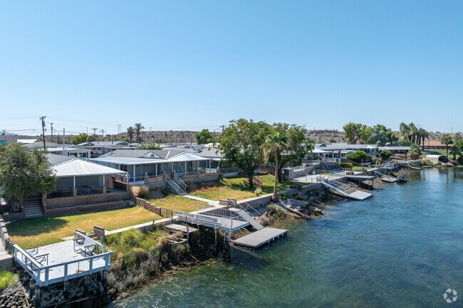 Waterfront homes in Parker feature private docks for easy river access and sunset views.