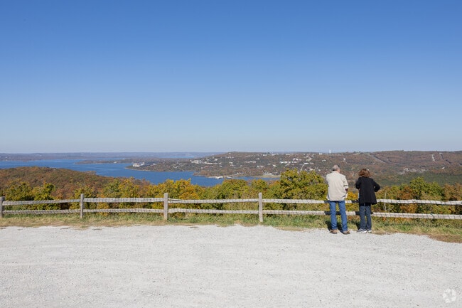 Take in breathtaking views of the Ozark Mountains at the Top of the Rock, which is the highest point of elevation in Taney County, Missouri.