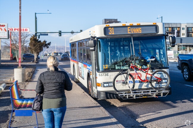 The RTD bus system picks up all over Chaffee Park, making transport to Denver easy.