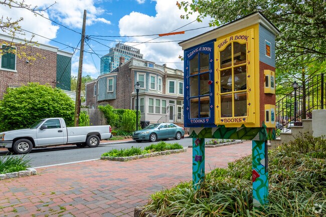A little free library is situated in the heart of the Midtown Brandywine neighborhood.