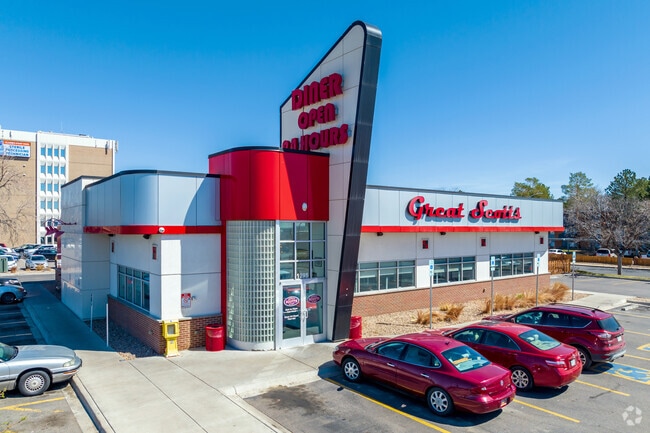 Great Scotts Eatery serves american meals in a diner decorated with memorabilia from the 1950s.