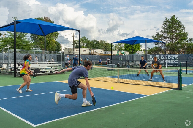 The pickle ball courts at Morrison Park are a popular place for residents.