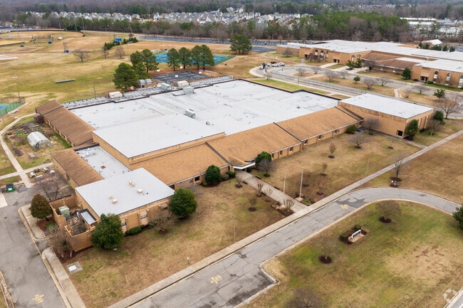 An aerial view of Chickahominy Middle School.