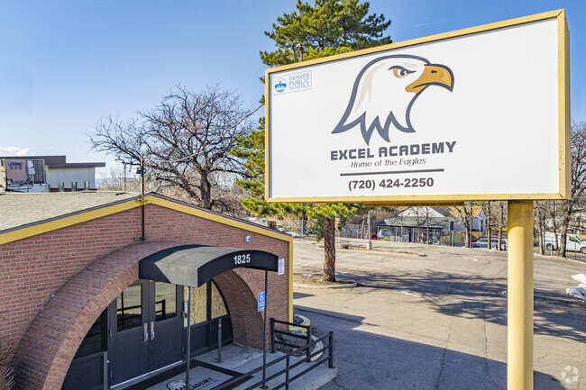 A sunny day at Excel Academy, Public High School, Mar Lee, Denver CO.