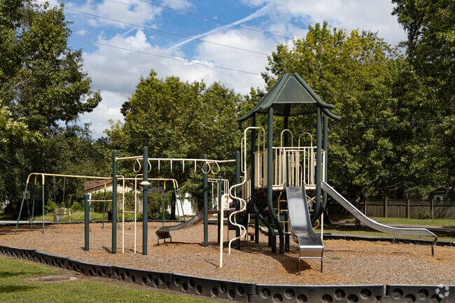 Neighborhood children can play on the playground at Atlantic & 66th Park.