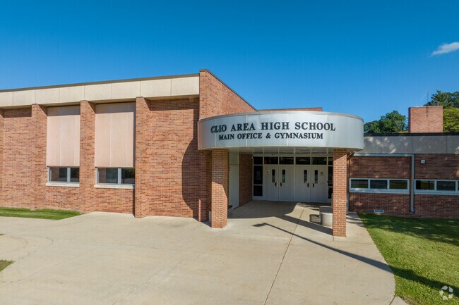 Clio Area High School entrance in Clio.
