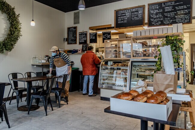 A small Bakery in Easthampton offers the best sandwiches and coffee in the area.