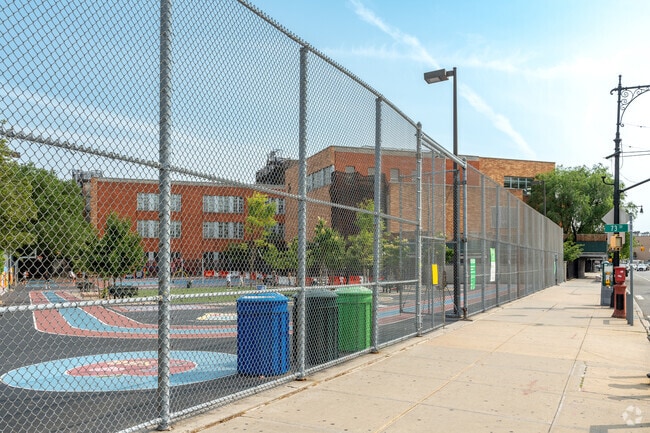 PS 58 School of Heroes schoolyard and exterior.