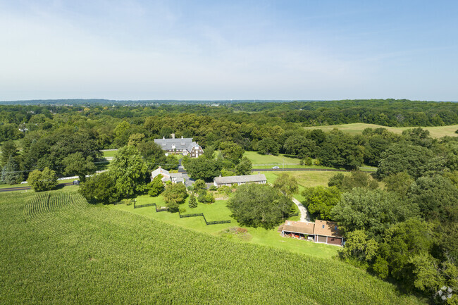 Farmland blends into the backyards of Ferguson Creek's residential streets.