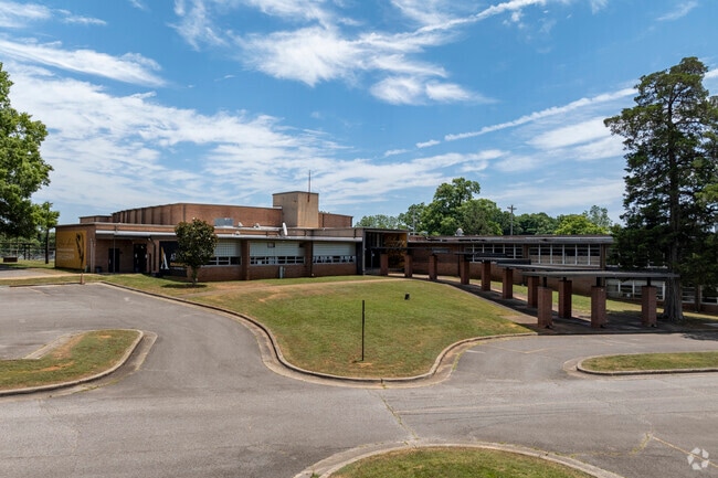 The entrances to Athens Renaissance School are separated by grade level.