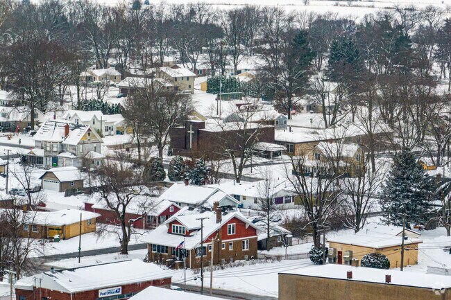 Residential streets in Morocco show frequent ranch-style homes and mature trees.