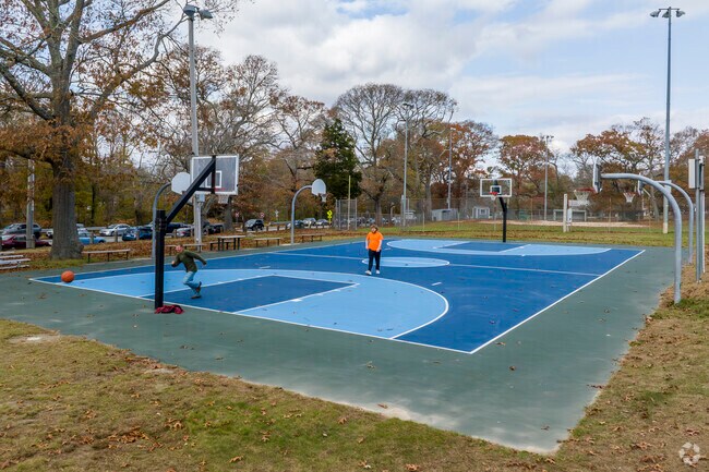 Challenge a friend to a basketball match at Old Mountain Field in South Kingstown.