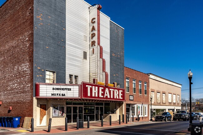 The Capri Theater is a historic theater converted to a modern movie theater.