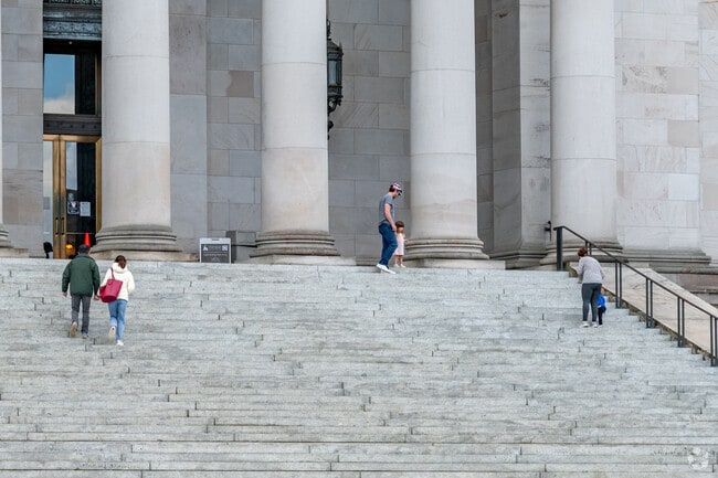 South Capitol locals and visitors explore the Capitol Building and its famous Capitol Steps.