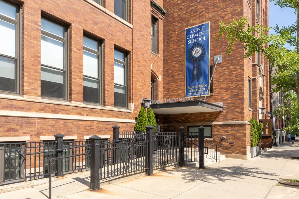 Entrance St. Clement School Private Pre-K, Elementary & Middle School, Chicago.