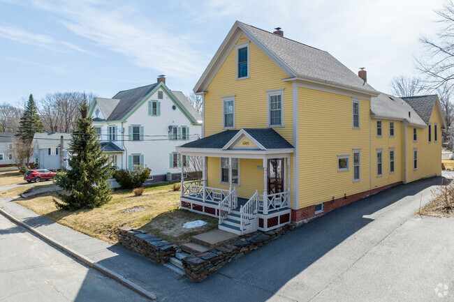 These neighborhood homes are on Bedford Street in Bath, Maine.