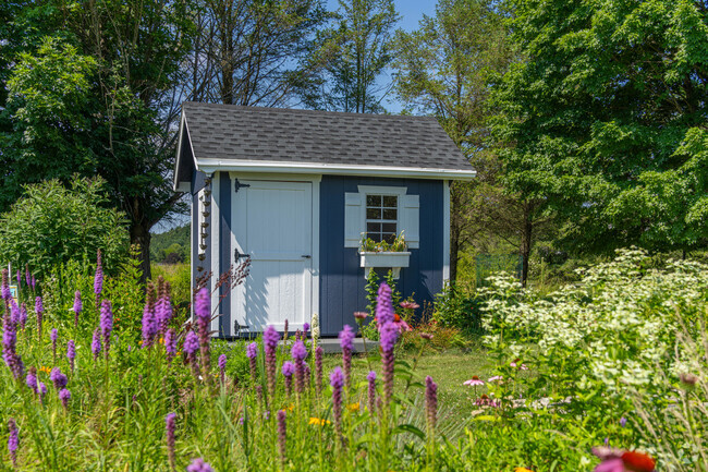 Visit the community garden near the library in Brodheadsville.