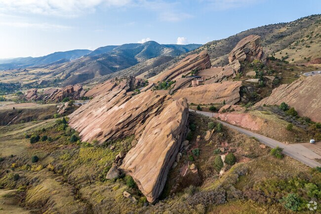 Red Rocks is an outdoor amphitheater carved into the beautiful red rock.