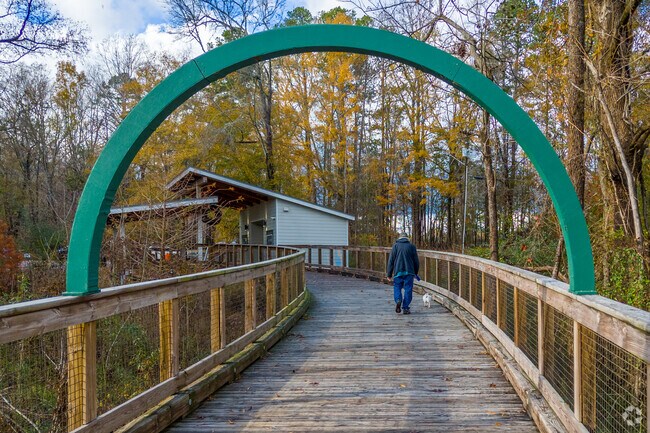 You can enjoy a walk along the 2 mile Lindsay Pettus Greenway in Lancaster.