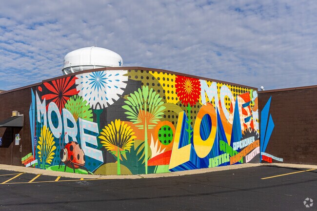 A colorful mural at the Family Resource Center Delaware County in the South Central area.