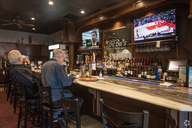 Friends and family gather at BiBa's for food and conversation.