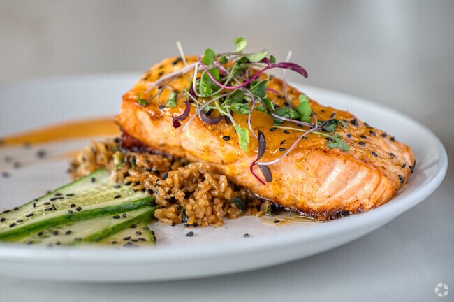 The Salmon entree is a local favorite at Napa Kitchen and Wine in Westchester Commons.