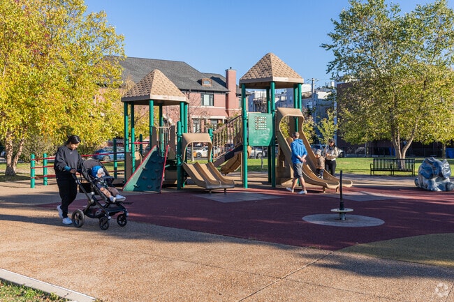 The playground at Chi Che Wang Park is regularly busy with kids and their parents.