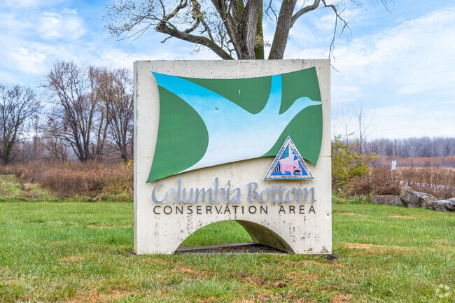 Columbia Bottom Conservation Area is a 4,300 acre park by the Mississippi and Missouri Rivers.