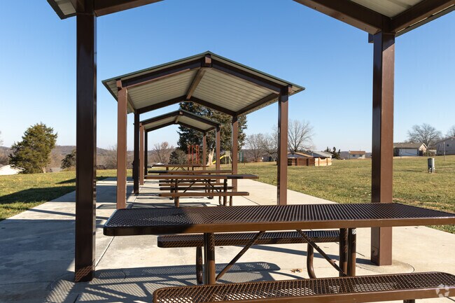 Residents can enjoy the shaded pavilion at Barnhart's Ron Sanders Memorial Park.