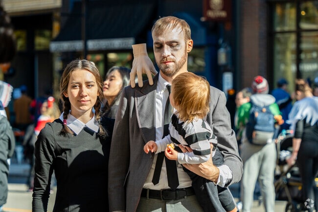 Families don costumes for Downtown Ann Arbor’s annual Trick-or-Treat Parade.