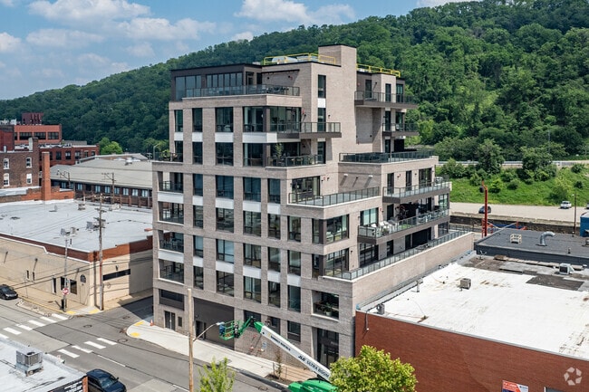 Old buildings and new buildings are often used for apartments throughout the Strip District.