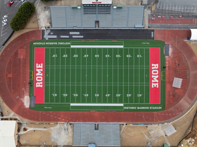 Barron Stadium is a 6,500-seat football field and track & field stadium in Rome, Georgia. It is home to the Shorter University Hawks and Rome High School Wolves football teams.