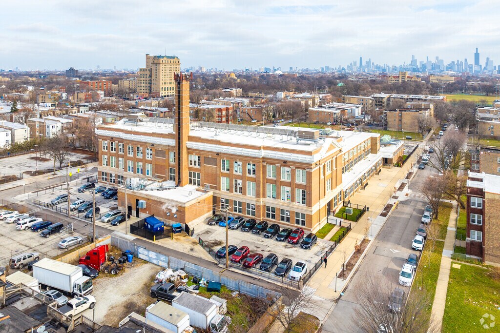Melody STEM School is located in a historic yellow brick building.