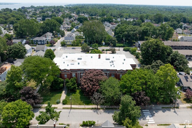 Aerial view of Edwards S. Rhodes Elementary School.