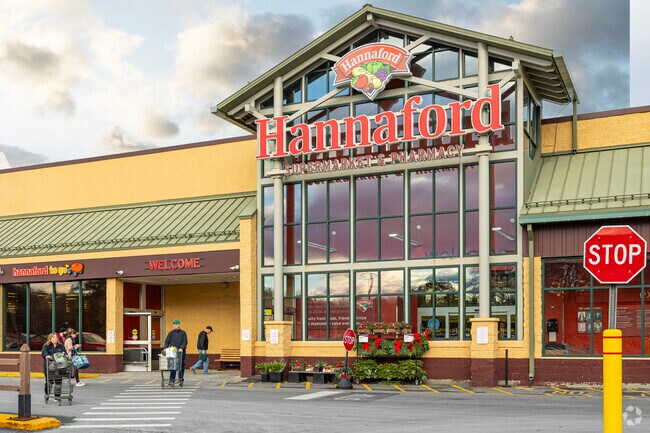 Residents of Moreau shop for weekly essentials at the local Hannaford grocery store.
