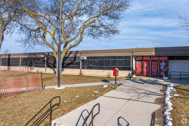 The entry to Whitman School in Honey Creek.