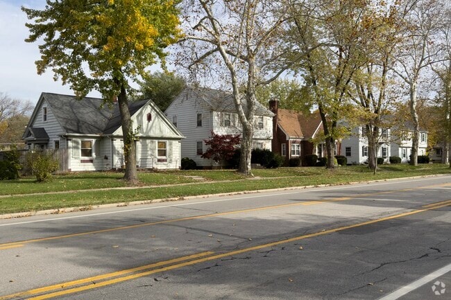 A selection of home sizes line the streets of Pettit-Rudisill.