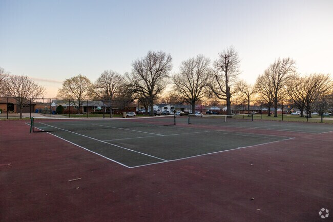 Tennis Courts near Driller's Landing offer exercise and recreation for locals.