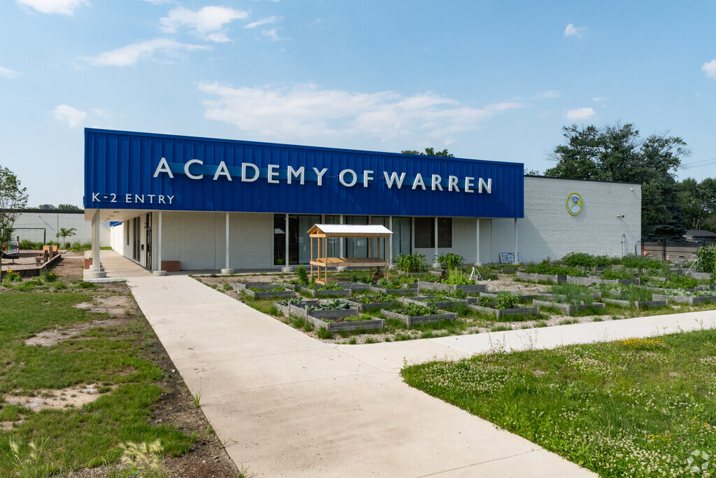 Academy of Warren front walkway and entrance in Warren, Michigan.