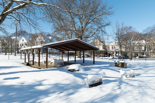 A covered area for kids to enjoy at Thomas S O Brien Academy Of Science And Tech.