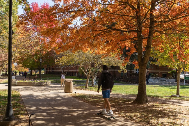 The Marshall Quad is always full of bustling activity in University District.