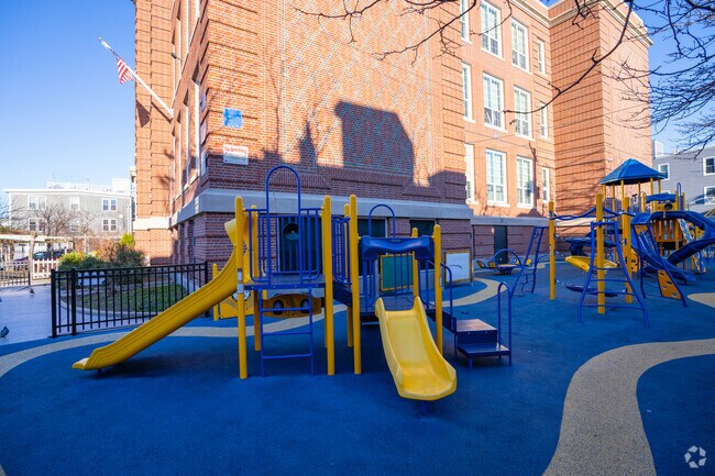 There's a toddler-size playground at James Otis Elementary School in East Boston.