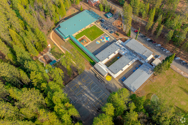 Play areas and sport courts are available to kids at Yuba Feather Elementary School.