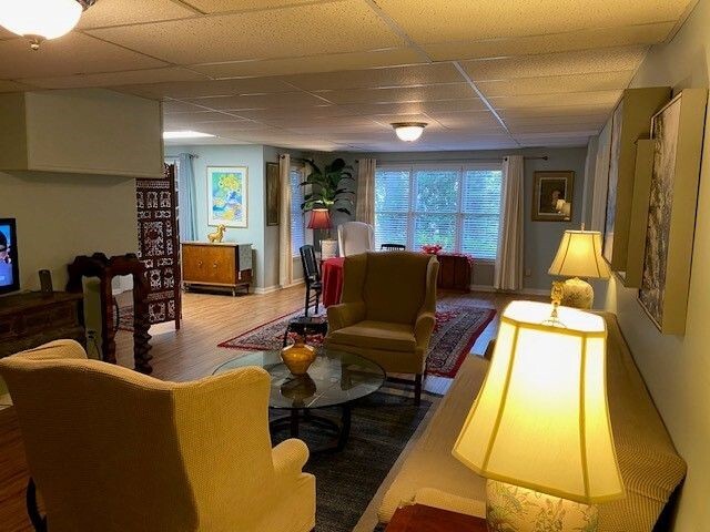 Large living room and dining area