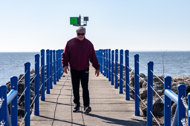 Bolles Harbor residents enjoy walking along the towns pier that extends into Lake Erie.