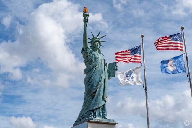 The miniature Statue of Liberty stands proudly in Liberty Park in San Juan, Texas.
