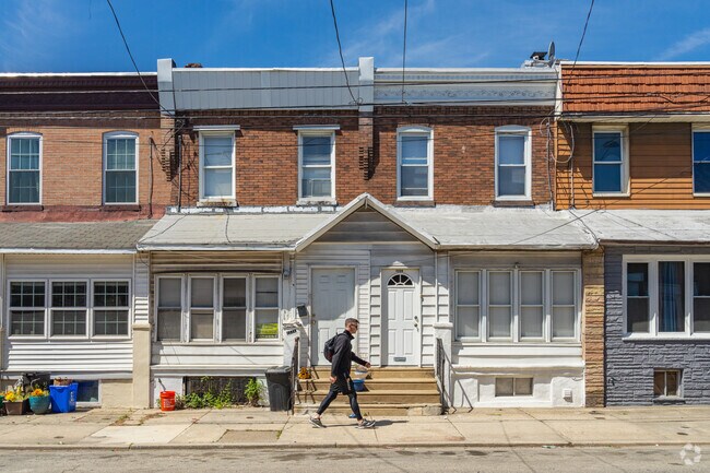 Classic Philadelphia row homes fill the residential streets of Grays Ferry.